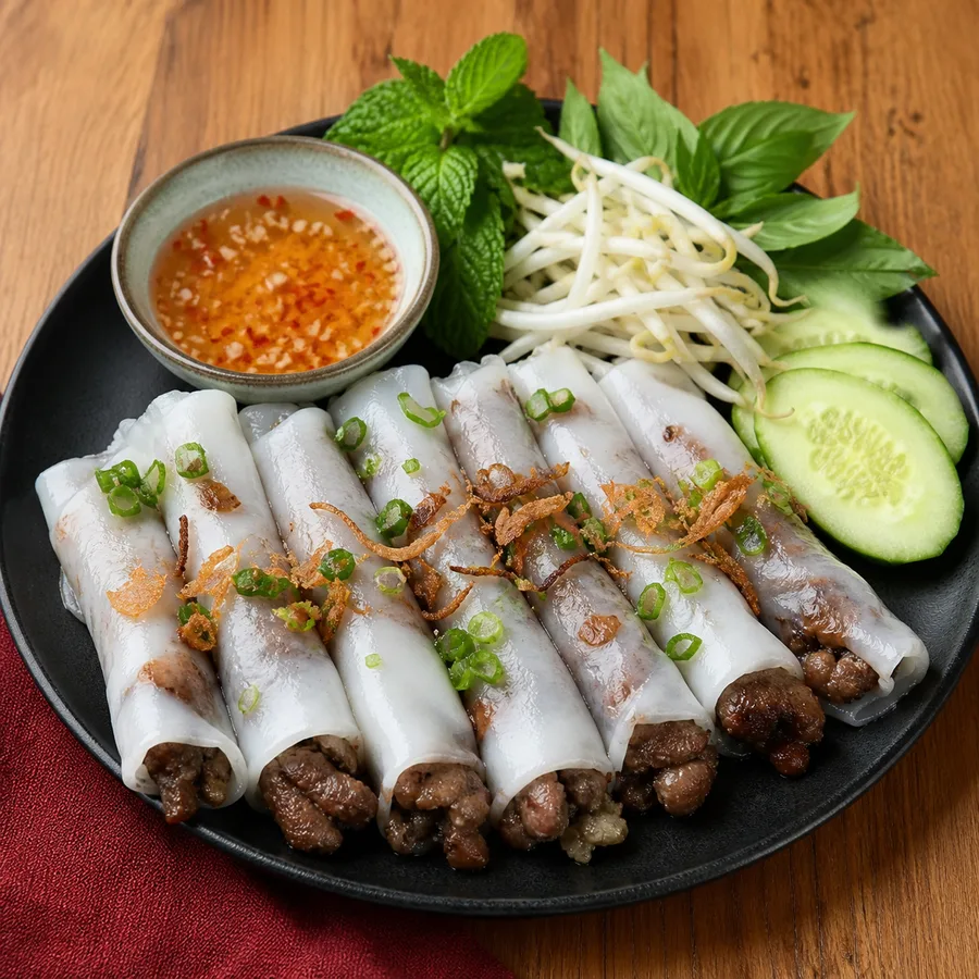 Bánh Ướt Cuốn Thịt Bò Nướng