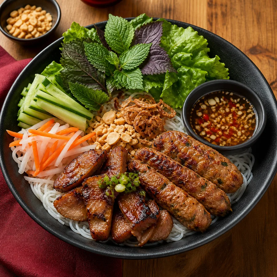 Bún Thịt Nướng Nem Lụi
