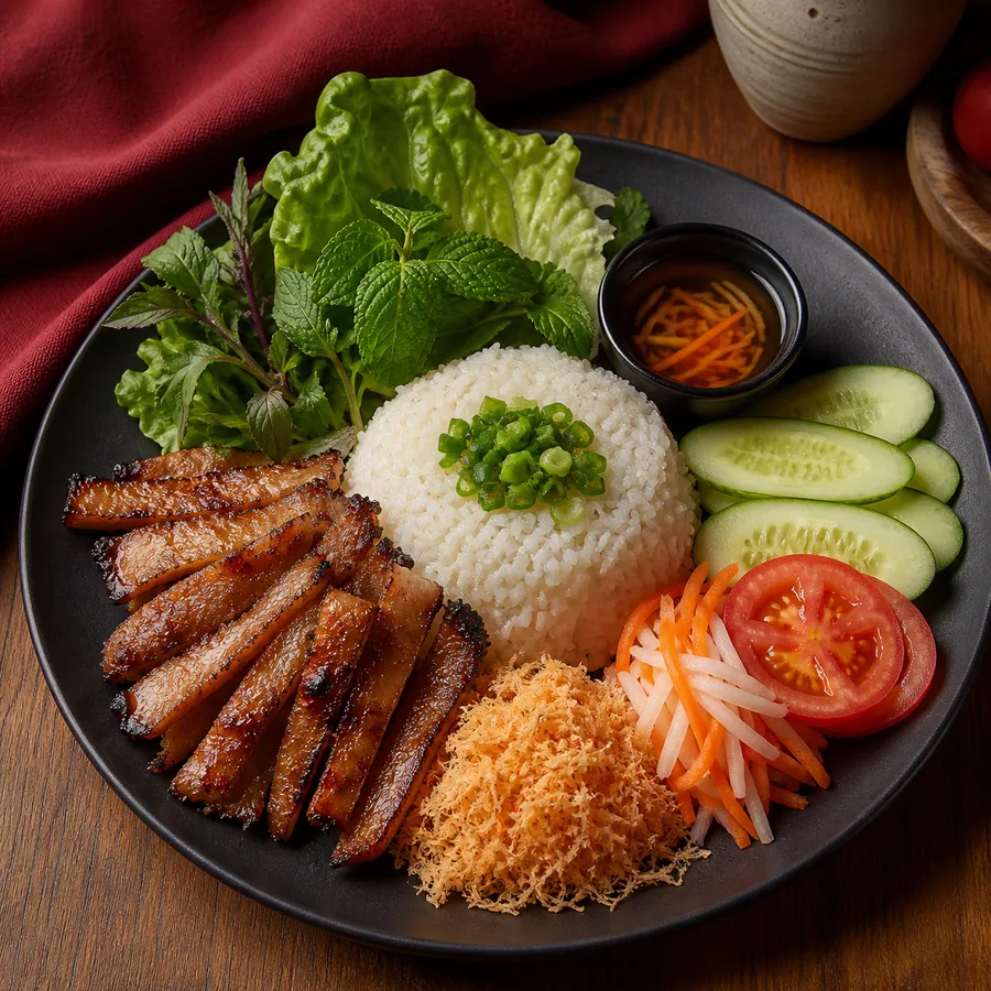 Cơm Tôm Chấy Thịt Nướng